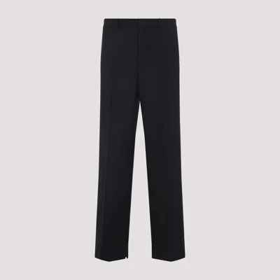 Gucci Straight Leg Formal Trousers With Classic Closure And Stretched Fold In Black