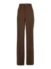Gucci Women Technical Panama Trousers In Brown