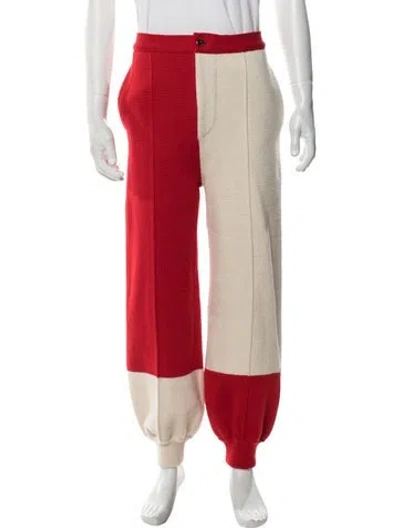 Pre-owned Gucci Wool Pants In Neutrals/red