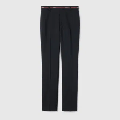 Gucci Wool Pants With  Selvedge Detail In Blue
