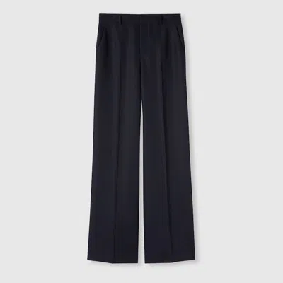 Gucci Wool Pants With Logo In Blue