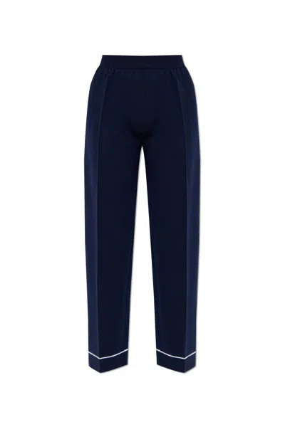 Gucci Wool Pants With Stitching On The Legs In Blue