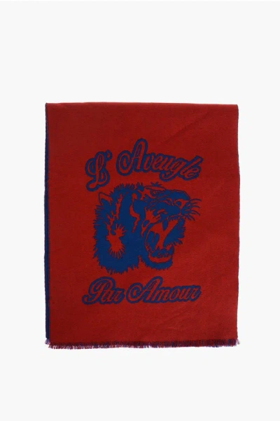Gucci Wool Par Amour Scarf In Red