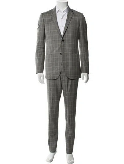 Pre-owned Gucci Wool Pattern Two Piece Suit In Gray