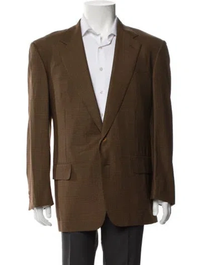 Pre-owned Gucci Wool Patterned Blazer In Brown