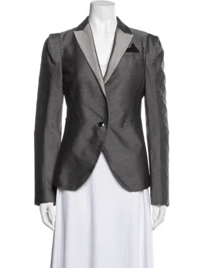 Pre-owned Gucci Wool Patterned Blazer In Grey