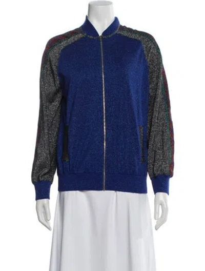 Pre-owned Gucci Wool Patterned Bomber Jacket