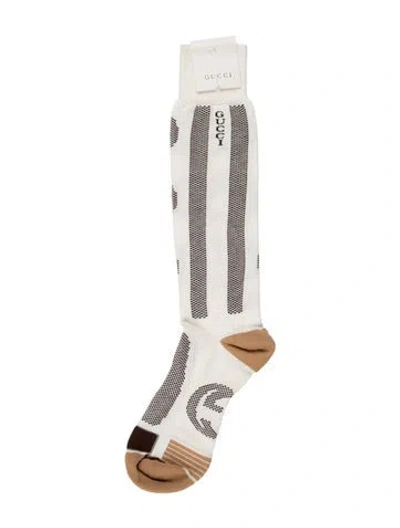 Pre-owned Gucci Wool Patterned Socks W/tags In Neutral
