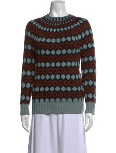Pre-owned Gucci Wool Patterned Sweater In Blue