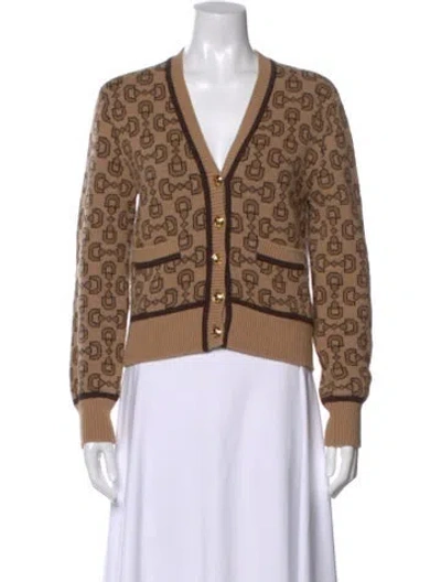 Pre-owned Gucci Wool Patterned Sweater In Neutral
