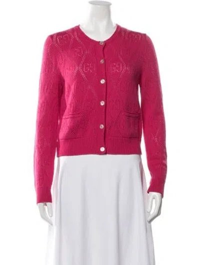 Pre-owned Gucci Wool Patterned Sweater In Pink