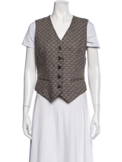 Pre-owned Gucci Wool Patterned Vest W/ Tags In Multicolor