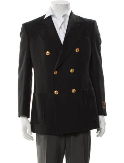 Pre-owned Gucci Wool Peacoat In Black