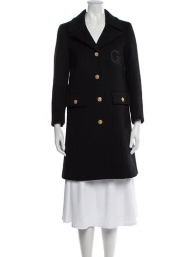 Pre-owned Gucci Wool Peacoat In Black