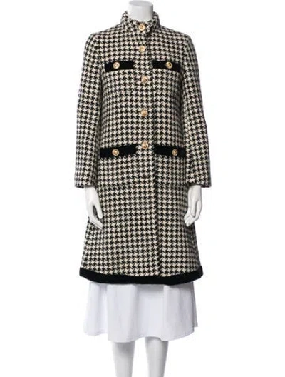 Pre-owned Gucci Wool Plaid Print Coat In Neutral