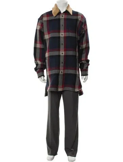 Pre-owned Gucci Wool Plaid Print Shirt In Multi
