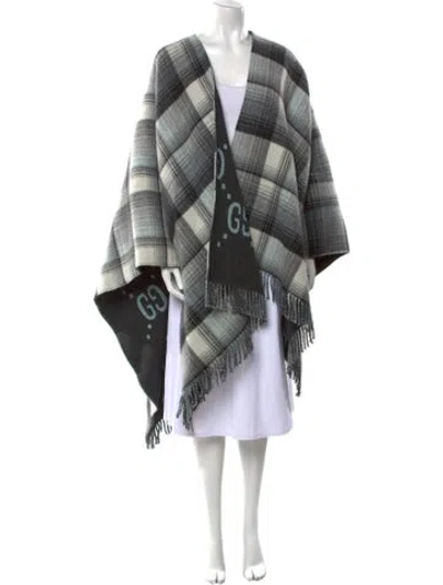 Pre-owned Gucci Wool Plaid Print Sweater In Gray