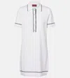 Gucci White Knit Polo Collar Mini Dress In White