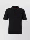 Gucci Black Polo Shirt With Chest Pocket And Embroidered Logo On The Front In Fine Silk Knit Man In Black