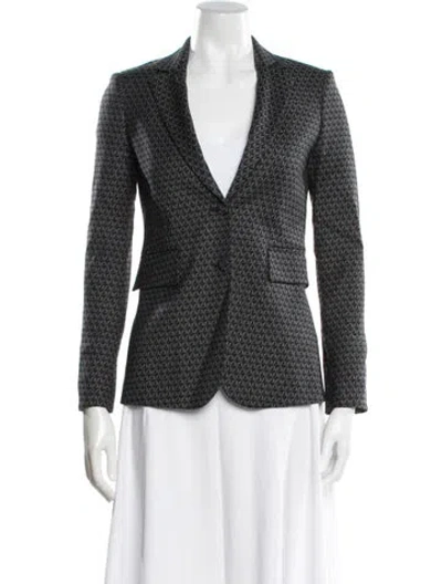 Pre-owned Gucci Wool Printed Blazer In Gray