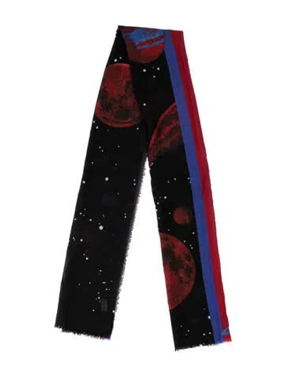 Pre-owned Gucci Wool Printed Scarf In Black