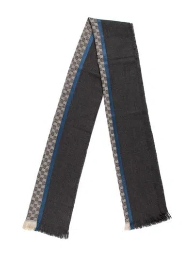 Pre-owned Gucci Wool Printed Scarf In Multi