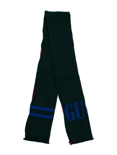 Pre-owned Gucci Wool Printed Scarf In Multi