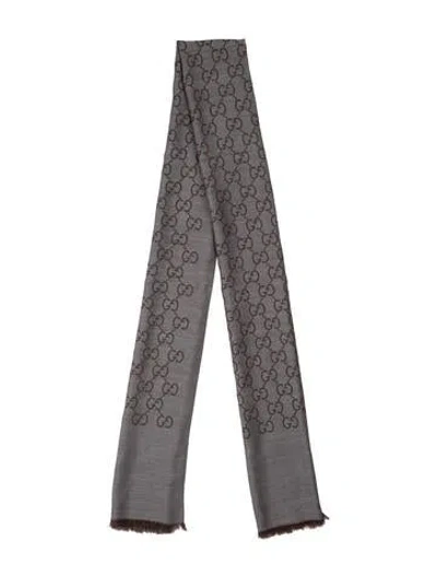 Pre-owned Gucci Wool Printed Scarf In Multi