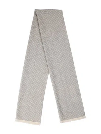 Pre-owned Gucci Wool Printed Scarf In Neutral
