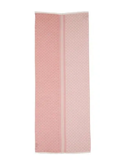 Pre-owned Gucci Wool Printed Scarf In Pink