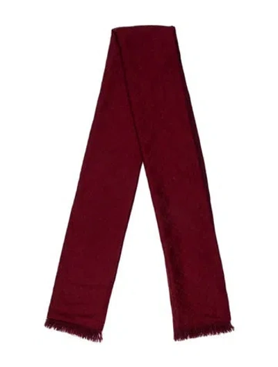 Pre-owned Gucci Wool Printed Scarf In Red