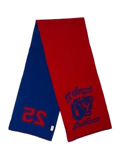 Pre-owned Gucci Wool Printed Scarf In Red