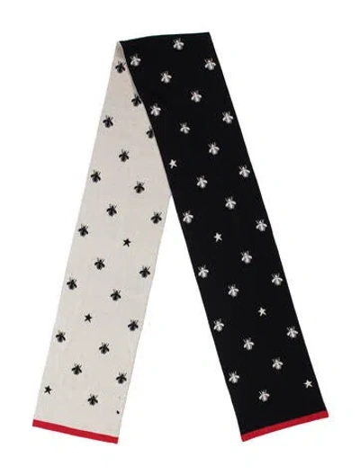 Pre-owned Gucci Wool Printed Scarf In Red
