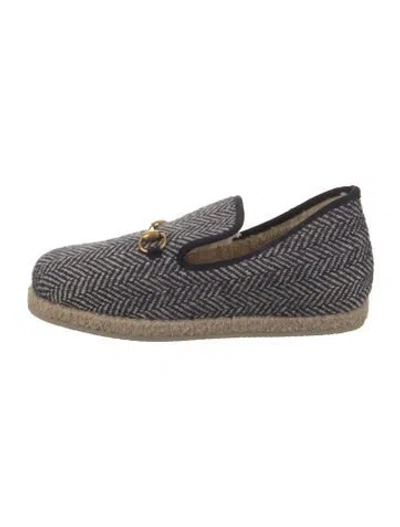 Pre-owned Gucci Wool Printed Slippers In Blue