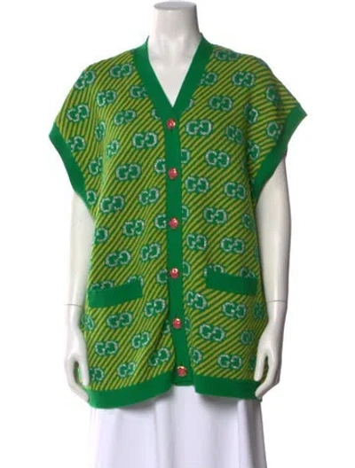 Pre-owned Gucci Wool Printed Sweater