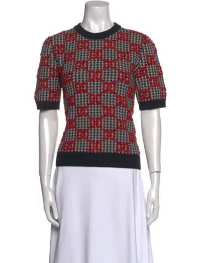 Pre-owned Gucci Wool Printed Sweater In Black