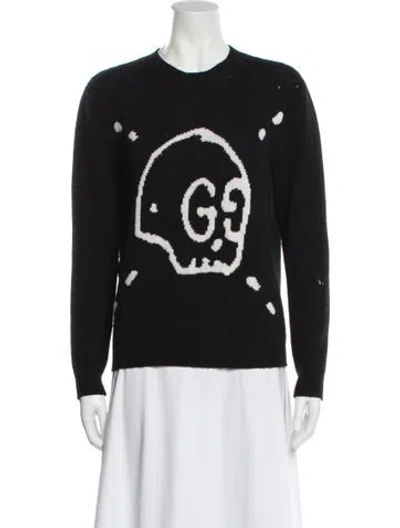 Pre-owned Gucci Wool Printed Sweater In Black