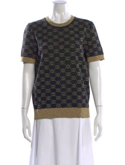 Pre-owned Gucci Wool Printed Sweater In Black