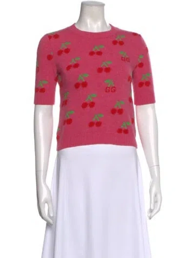 Pre-owned Gucci Wool Printed Sweater In Pink