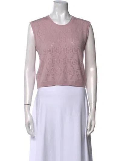 Pre-owned Gucci Wool Printed Sweater In Pink