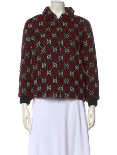 Pre-owned Gucci Wool Printed Sweater In Red