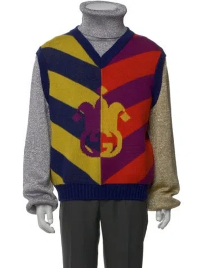 Pre-owned Gucci Wool Printed Sweater Vest