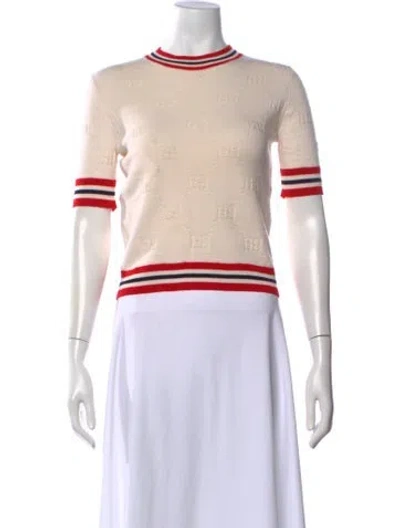 Pre-owned Gucci Wool Printed Top In Neutral