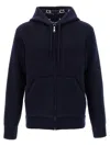 Gucci Blue Reversible Jacket With Hood And Zipper In Wool Man