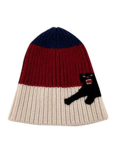 Pre-owned Gucci Wool Rib Knit Beanie In Red