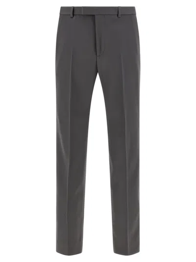 Gucci Wool Satin Tailored Trousers In Gray