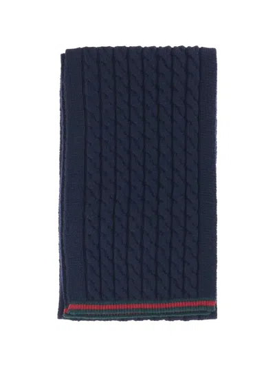 Gucci Wool Scarf For Kids In Blue
