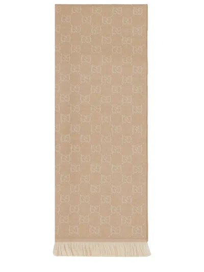 Gucci Wool Scarf In Sand