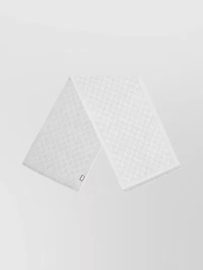 Gucci Wool Scarf With Frayed Hem And Fringe Detail In White