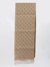 Gucci Wool Scarf With Gg Shadow In Brown